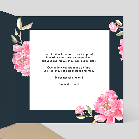 Félicitations Mariage Dark Peony