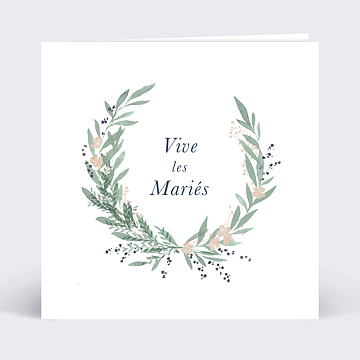 Carte Felicitations Mariage Couronne De Laurier Popcarte Carte Felicitations Mariage Couronne De Laurier Popcarte