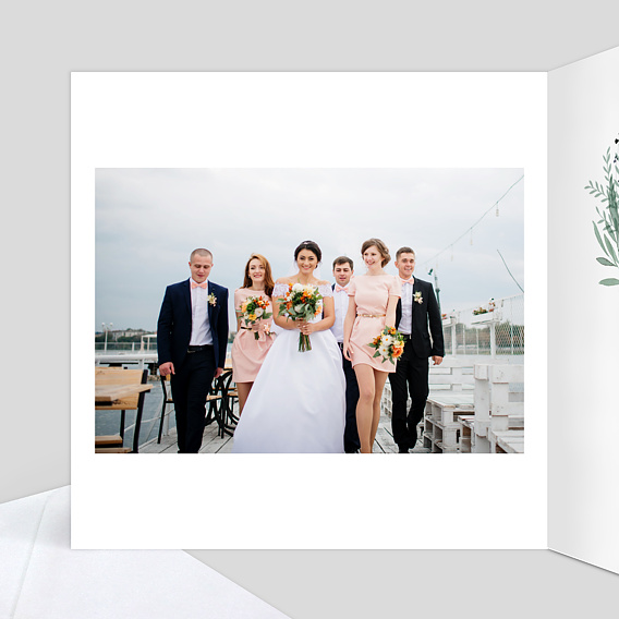 Carte félicitations mariage Couronne de Laurier Intérieur Gauche