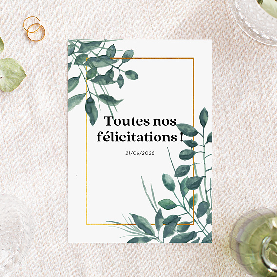 Carte félicitations mariage Nature Après 4