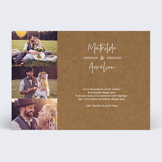 Félicitations Mariage Bohème