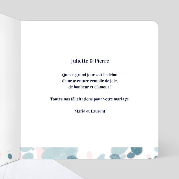 Félicitations Mariage Douceur Estivale Intérieur Droit