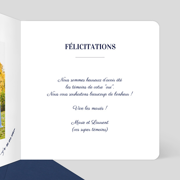 Félicitations Mariage Jolie Lavande Intérieur Droit