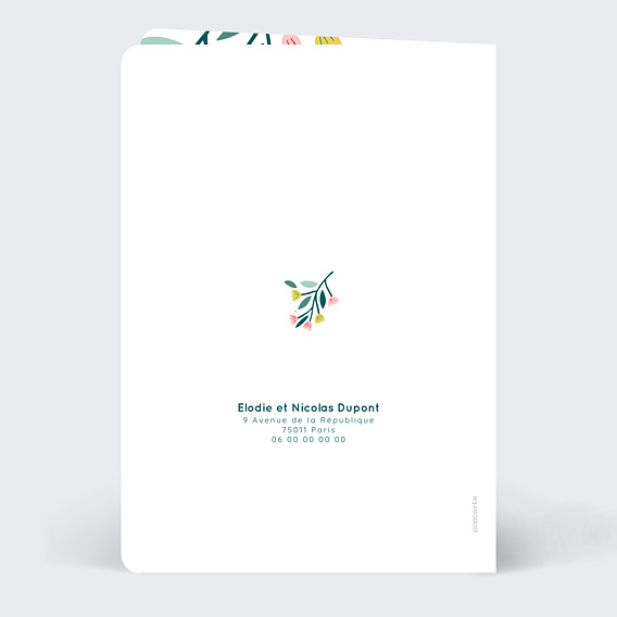 Carte félicitations mariage Floral Atmosphere Verso