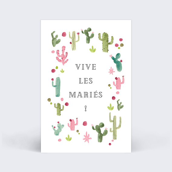 Félicitations Mariage Cactus