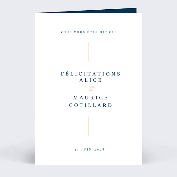 Carte félicitations mariage Collection Caractère