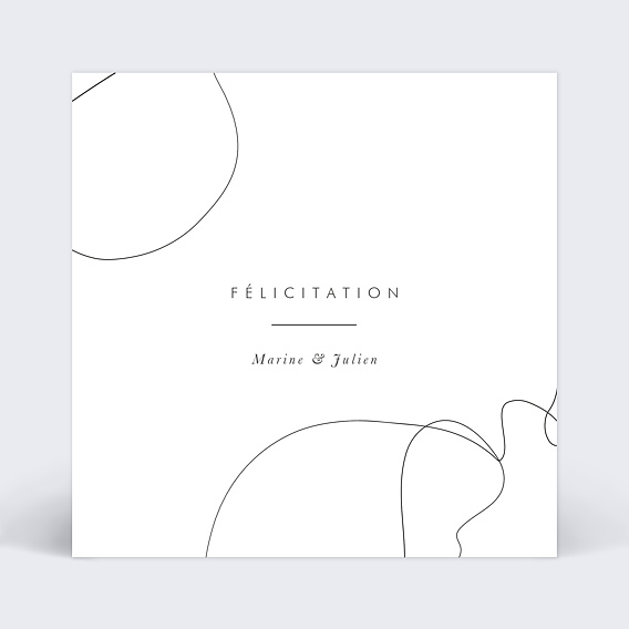 Carte félicitations mariage Affection Recto