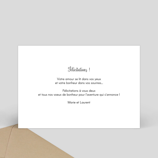 Félicitations Mariage Charme Classique Verso