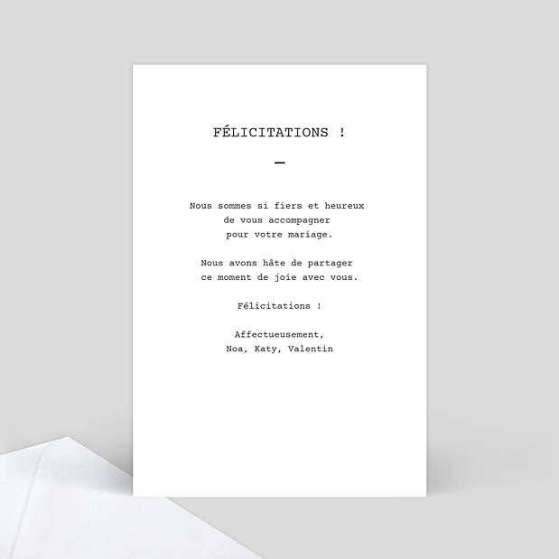 Félicitations Mariage Polaroïd Simple Verso