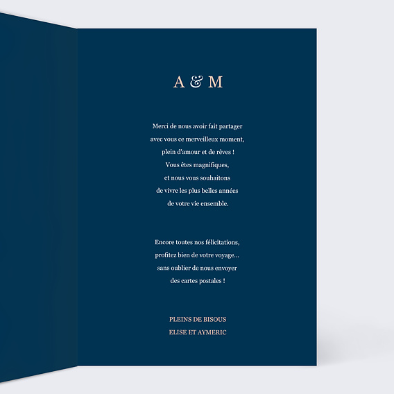 Carte félicitations mariage Collection Caractère Intérieur Droit