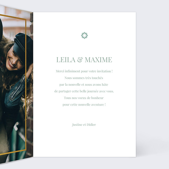 Carte félicitations mariage Marrakech Intérieur Droit