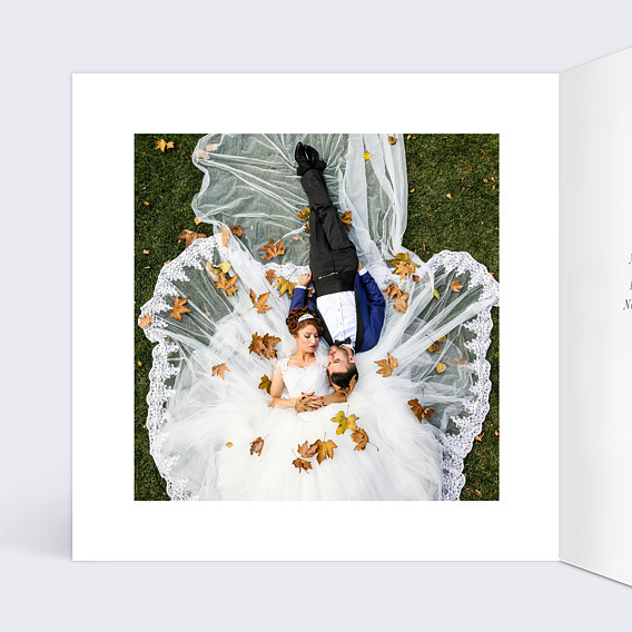 Carte félicitations mariage Couronne jardin sauvage Intérieur Gauche