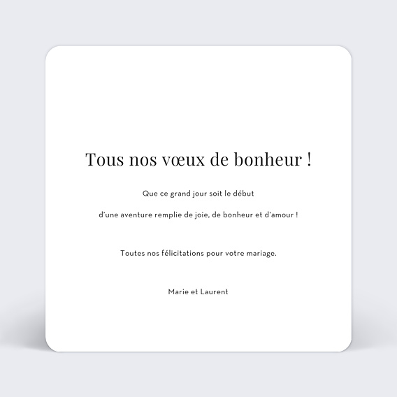 Félicitations Mariage Sobre & Jolie