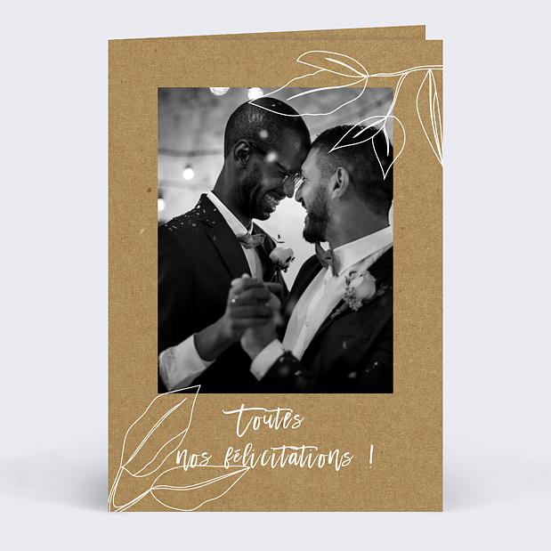 Félicitations Mariage Esquisse Bohème Recto
