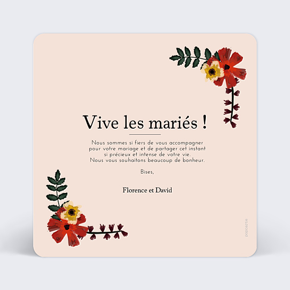 Félicitations Mariage Anémone Photo