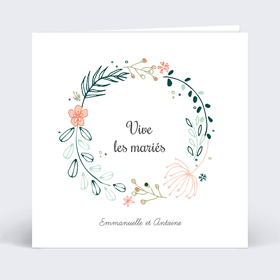 Félicitations Mariage Couronne de Fleurs