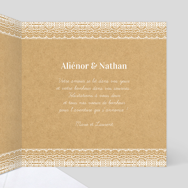 Félicitations Mariage Fleurs des Champs Intérieur Droit