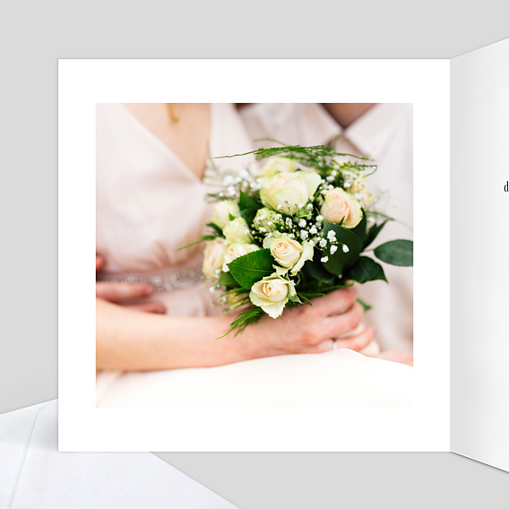 Carte félicitations mariage Tirets Noirs Anneau Intérieur Gauche