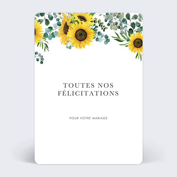 Félicitations mariage Tournesol