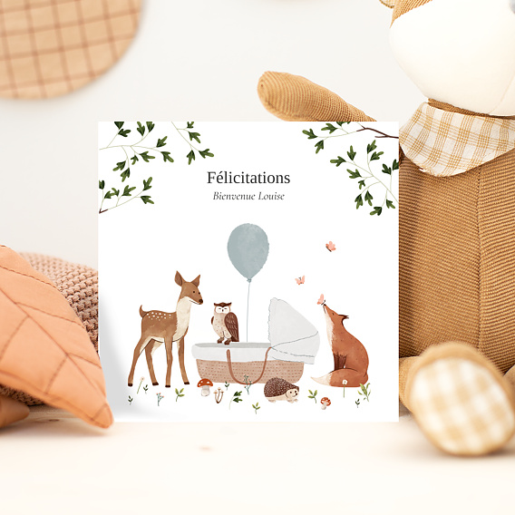 Félicitations Naissance Petite Jungle - Popcarte