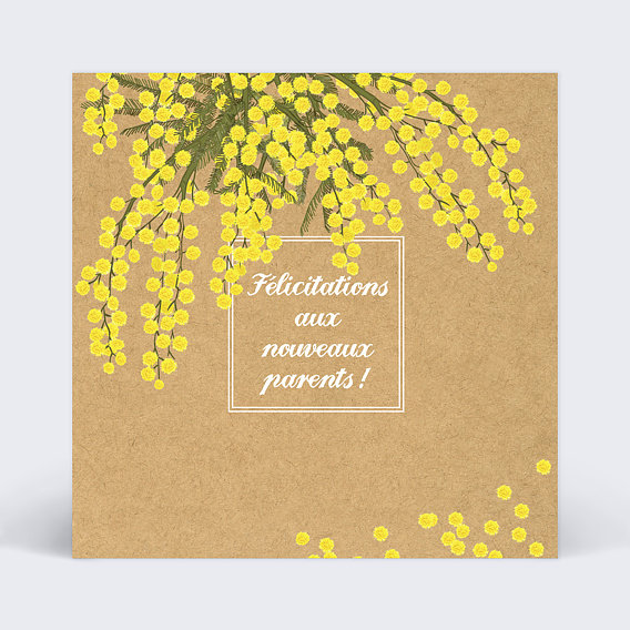 Carte félicitations naissance Mimosa