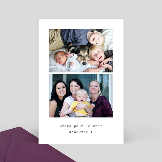 Carte félicitations naissance Polaroid Simple II