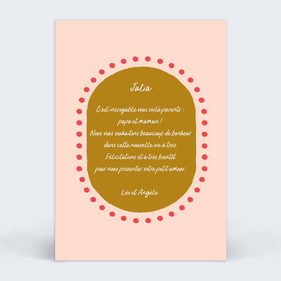 Carte félicitation naissance Jackpot Verso