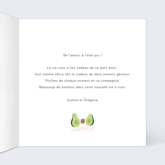 Félicitations Naissance Avocado Family