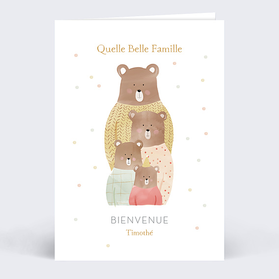 Félicitations Naissance Famille Ours