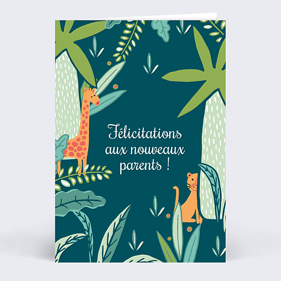 Félicitations Naissance Animaux de la Jungle