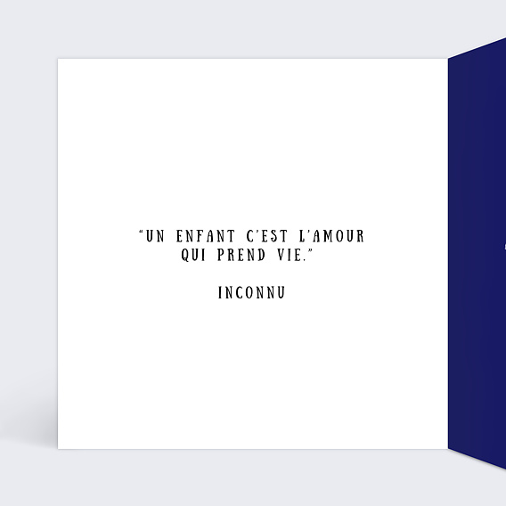 Carte félicitation naissance Petit Bol Intérieur Gauche