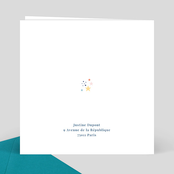 Carte félicitation naissance Petites Étoiles Verso