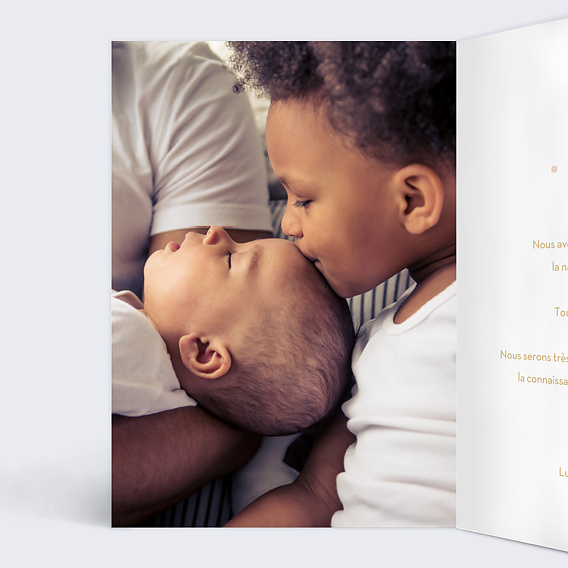 Carte félicitation naissance Famille Ours Intérieur Gauche