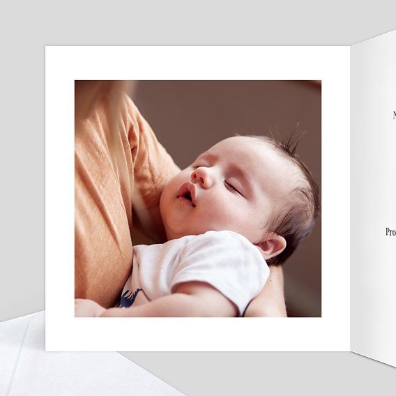 Carte félicitation naissance Tirets Chausson Intérieur Gauche