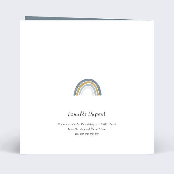 Carte félicitation naissance Koala Verso