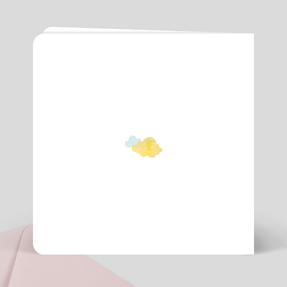 Carte félicitation naissance Nuages Doux Verso