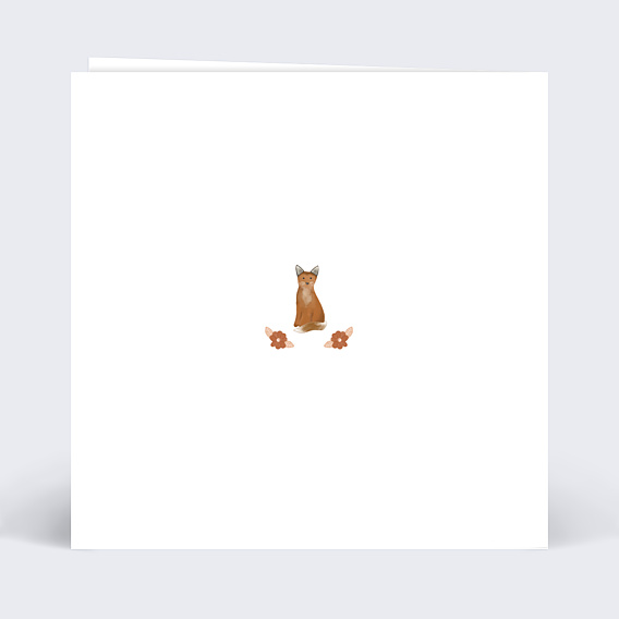 Carte félicitation naissance Pattern Renardeau Verso