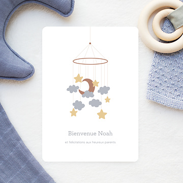 Carte flicitations naissance Mobile Nuage