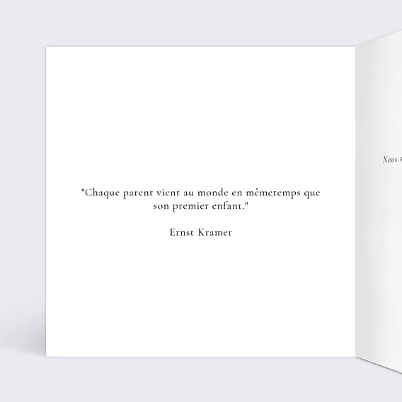 Carte félicitation naissance Marinière Intérieur Gauche