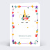 Carte félicitation naissance Licorne et Fleurs