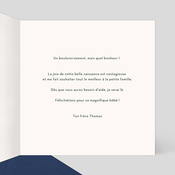 Carte félicitation naissance Dinosaure Intérieur Droit