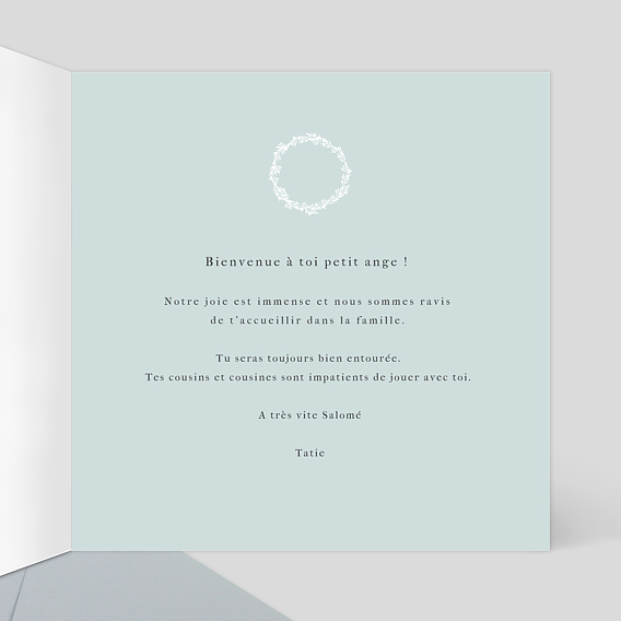 Carte félicitation naissance Petits Lapins Intérieur Droit