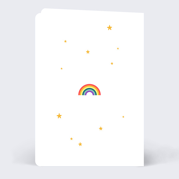 Carte de félicitations naissance Licorne et fleurs Verso