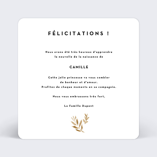 Carte De Felicitations Naissance Golden Jungle Popcarte Carte De Felicitations Naissance Golden Jungle Popcarte