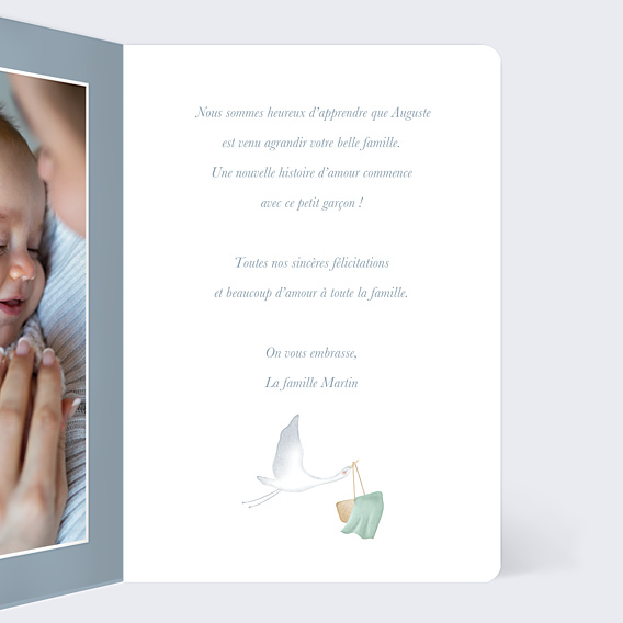 Félicitations Naissance Cigogne Élégante