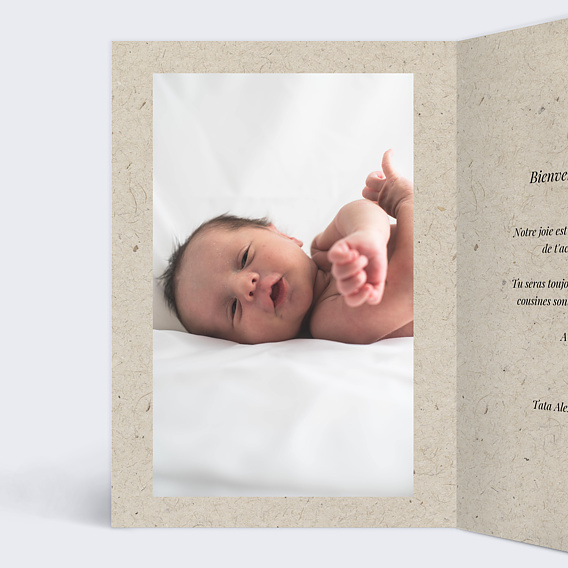 Carte félicitation naissance Esprit Chiné IV Intérieur Gauche