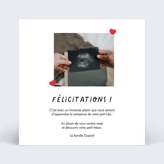 Carte félicitation naissance Apéro Verso