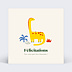 Carte félicitations naissance Dinosaure Jaune Recto