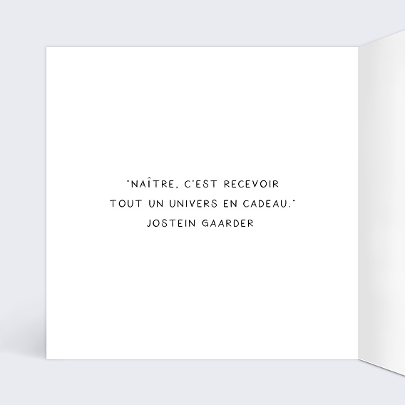 Carte félicitation naissance Fille Intérieur Gauche