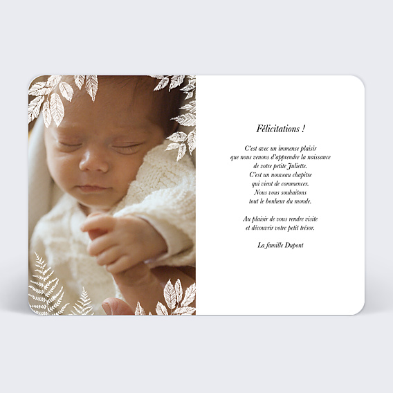 Félicitations Naissance Crayon Blanc Kraft